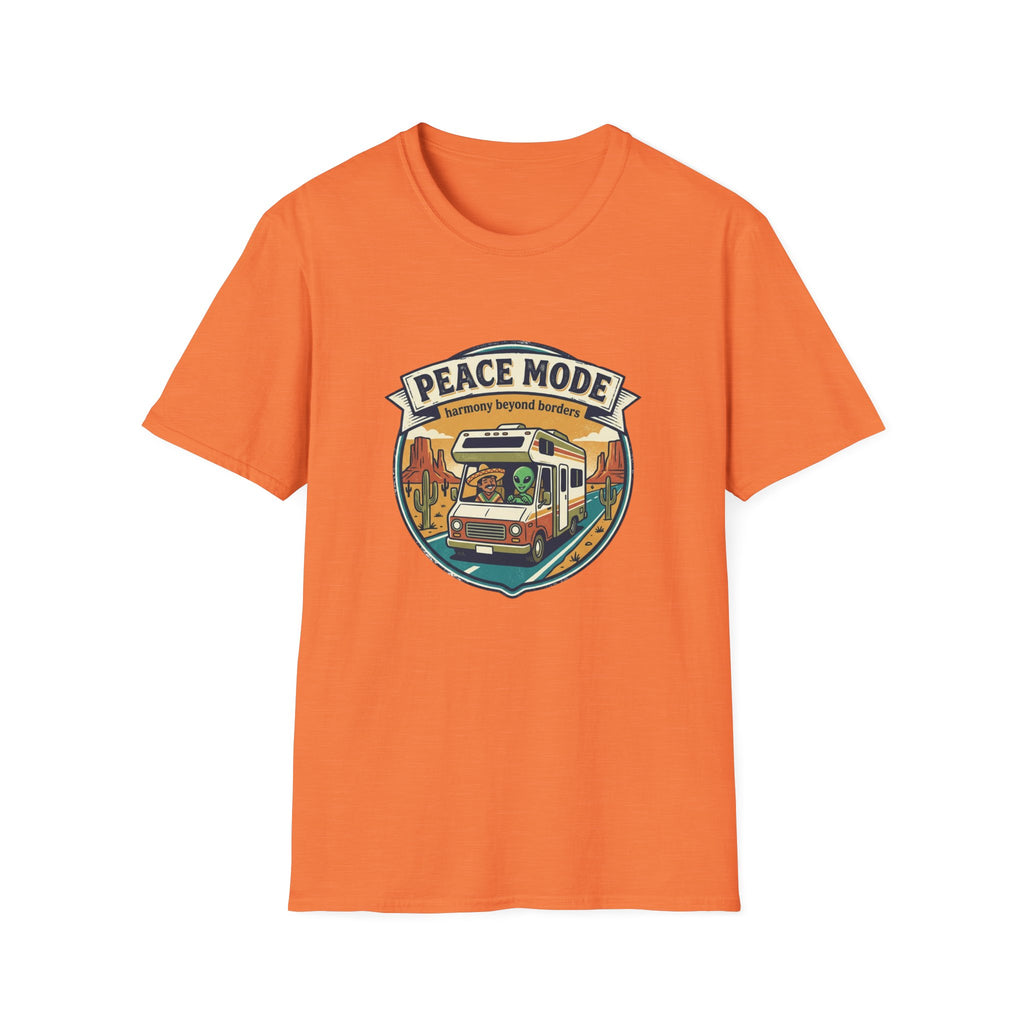 Harmony Beyond Borders RV Road Trip T‑Shirt — Alien & Mexican Driving Together