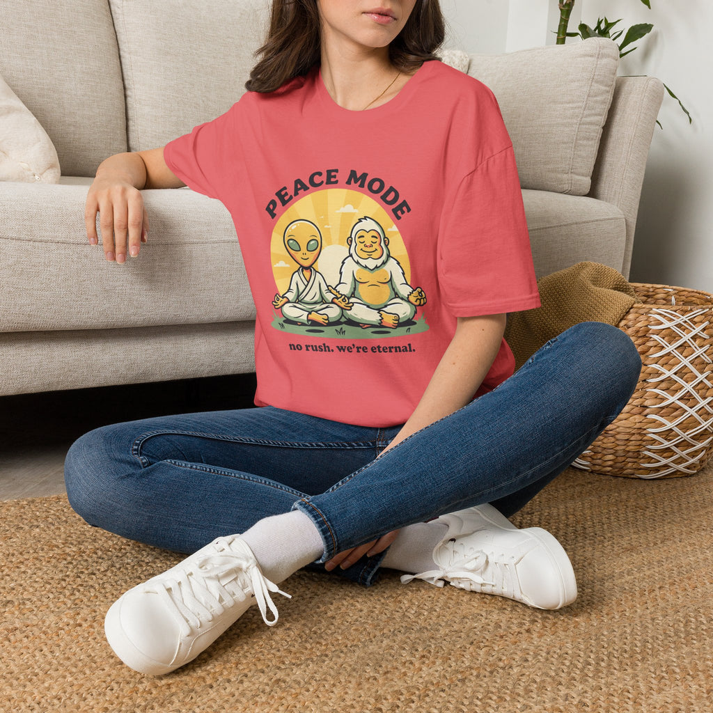 No Rush. We're Eternal T-Shirt | Alien + Bigfoot