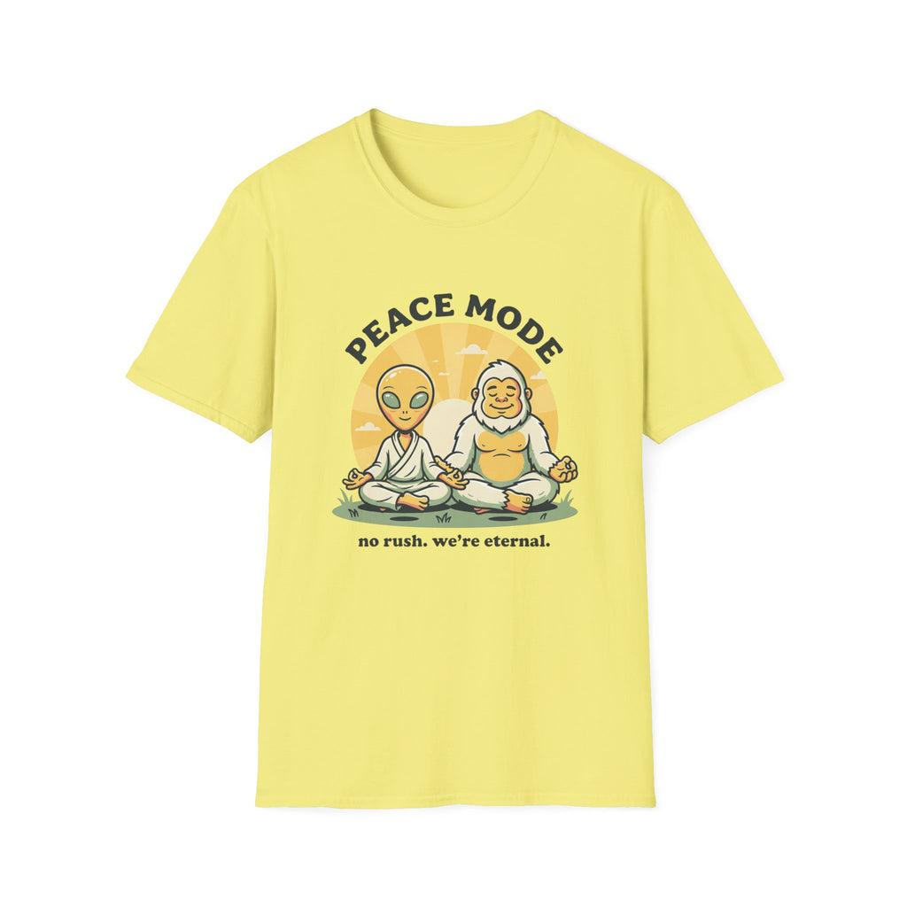 No Rush. We're Eternal T-Shirt | Alien + Bigfoot