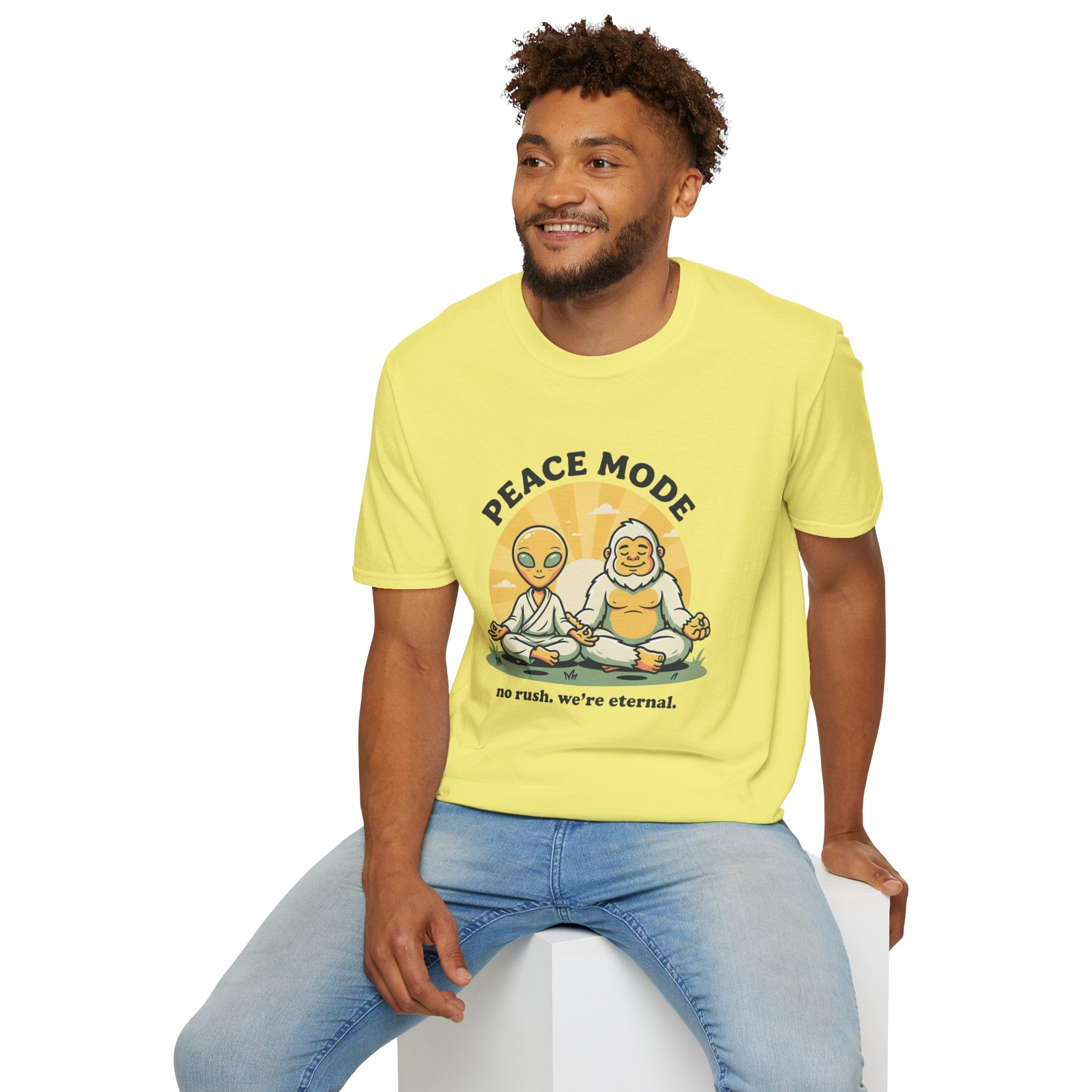 No Rush. We're Eternal T-Shirt | Alien + Bigfoot
