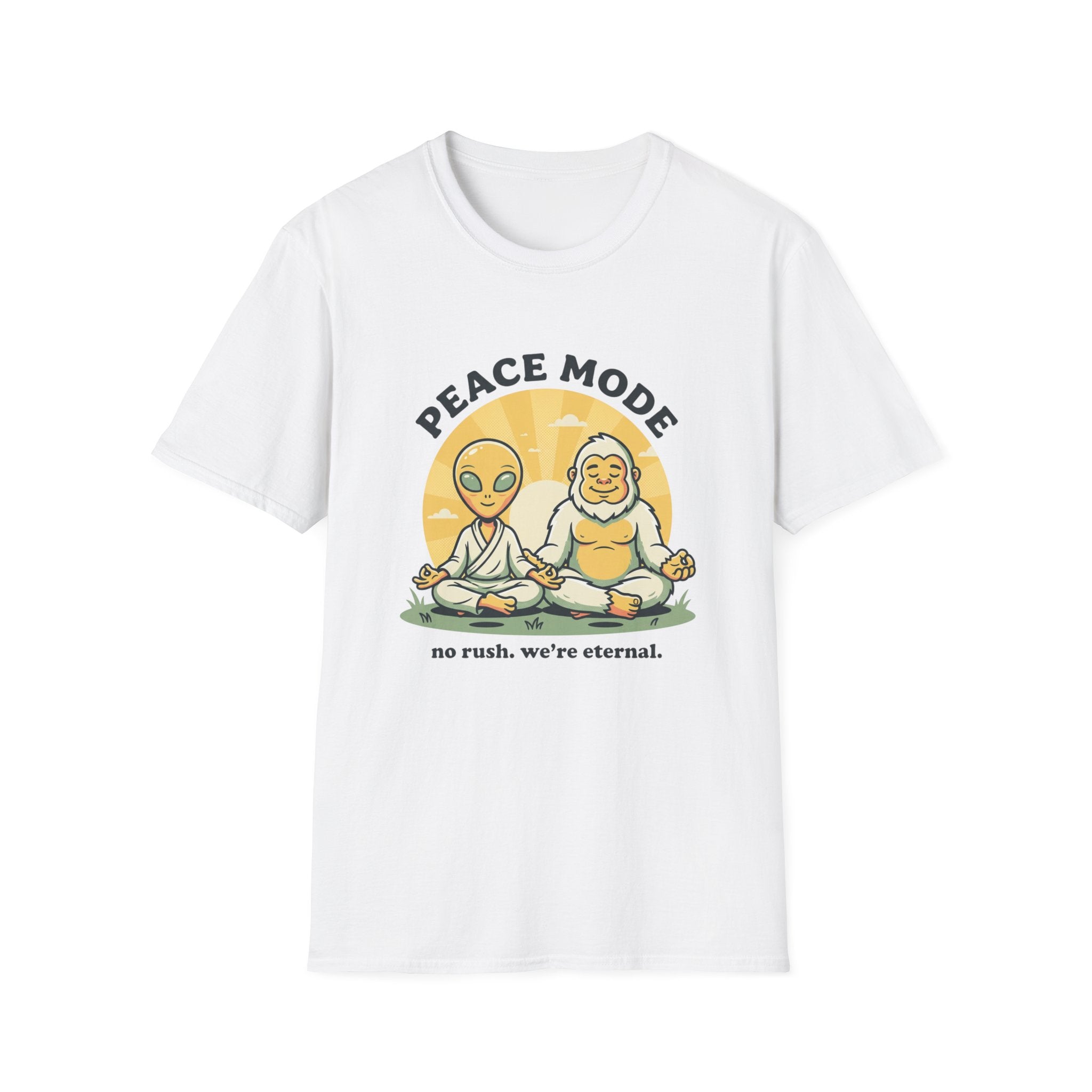 No Rush. We're Eternal T-Shirt | Alien + Bigfoot