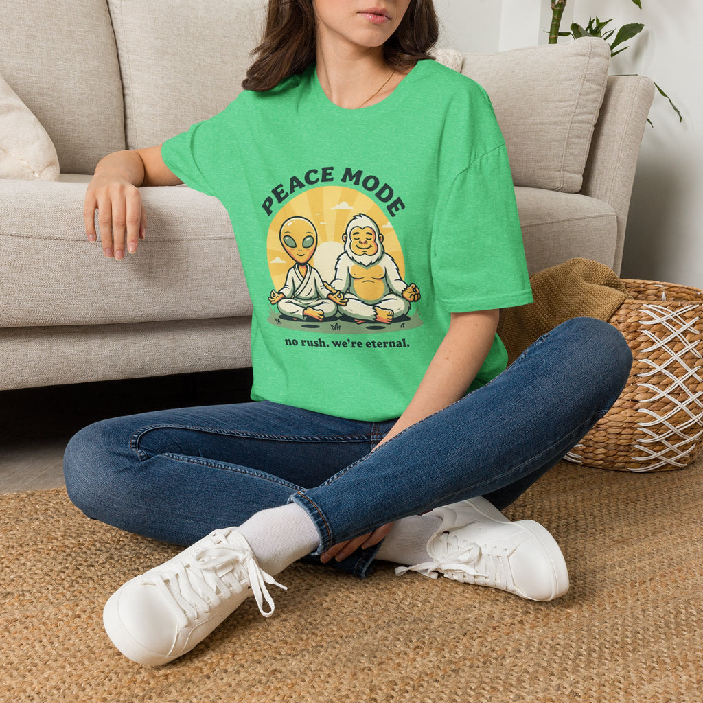 No Rush. We're Eternal T-Shirt | Alien + Bigfoot