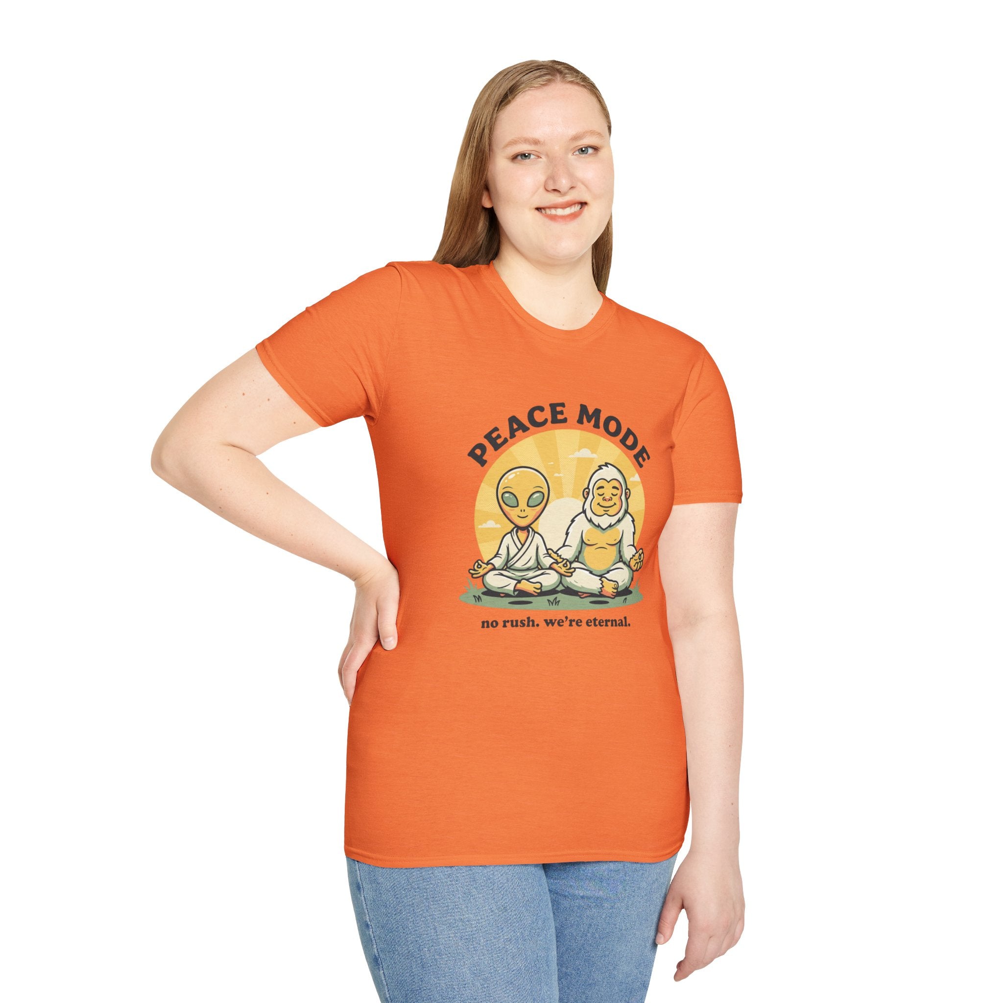No Rush. We're Eternal T-Shirt | Alien + Bigfoot