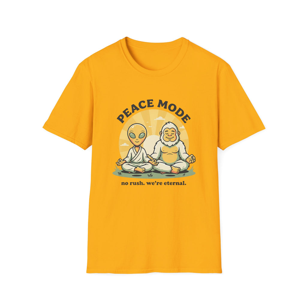 No Rush. We're Eternal T-Shirt | Alien + Bigfoot