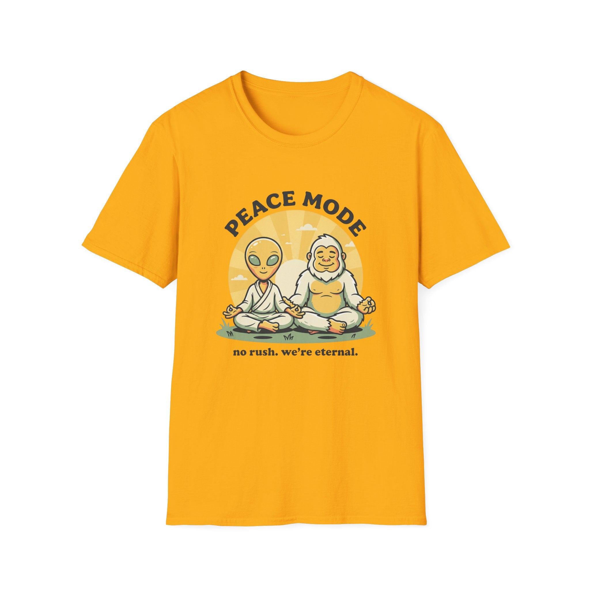 No Rush. We're Eternal T-Shirt | Alien + Bigfoot